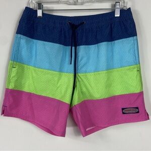 Vineyard Vines Mens Printed Chappy Colorblock Swim Trunks Shorts Size XL